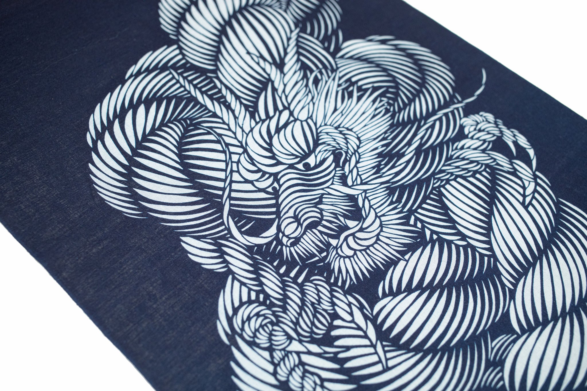 Tenugui "Stencil-dyed Dragon sacred rice-straw rope pattern" Gradation