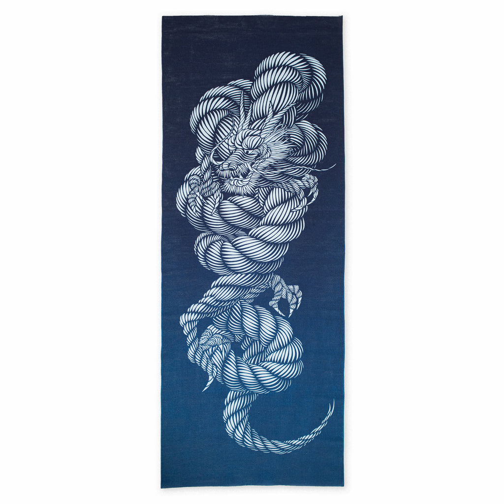 Tenugui "Stencil-dyed Dragon sacred rice-straw rope pattern" Gradation