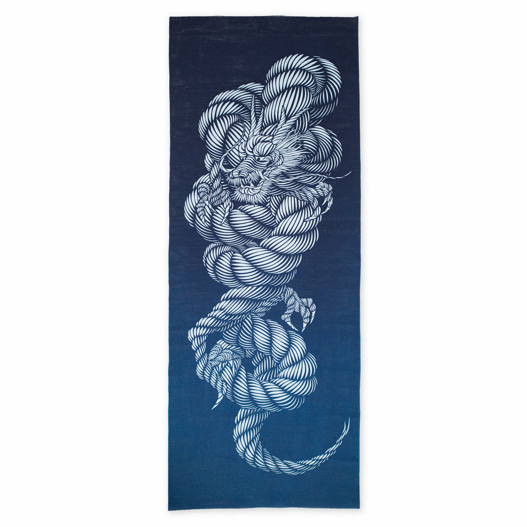 Tenugui "Stencil-dyed Dragon sacred rice-straw rope pattern" Gradation
