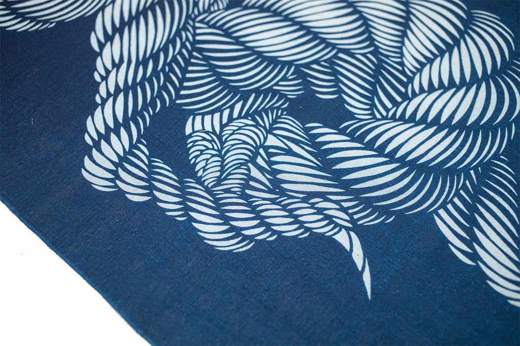 Tenugui "Stencil-dyed Dragon sacred rice-straw rope pattern" Gradation